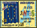 Briefmarke zum 50. Jahrestag der Römischen Verträge
